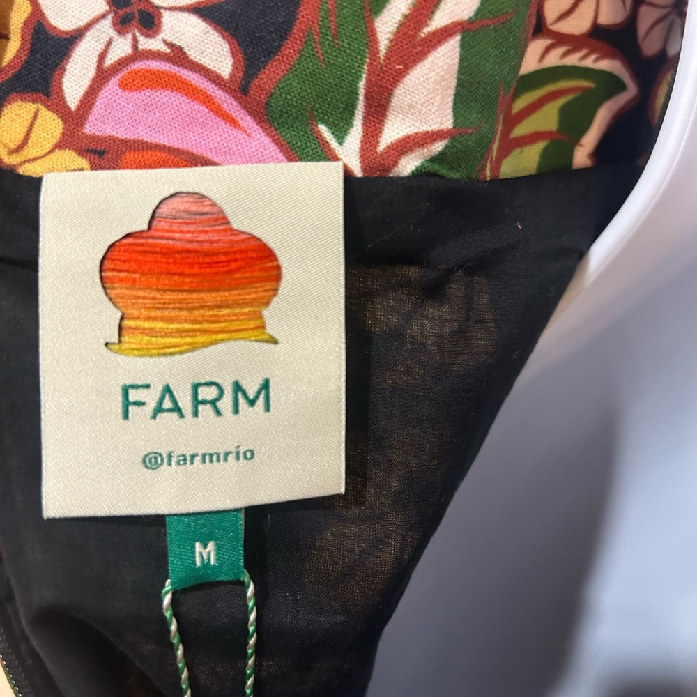 FARM Rio Floral Midi Dress in Pink, Orange, and Green - Picture 4 of 5